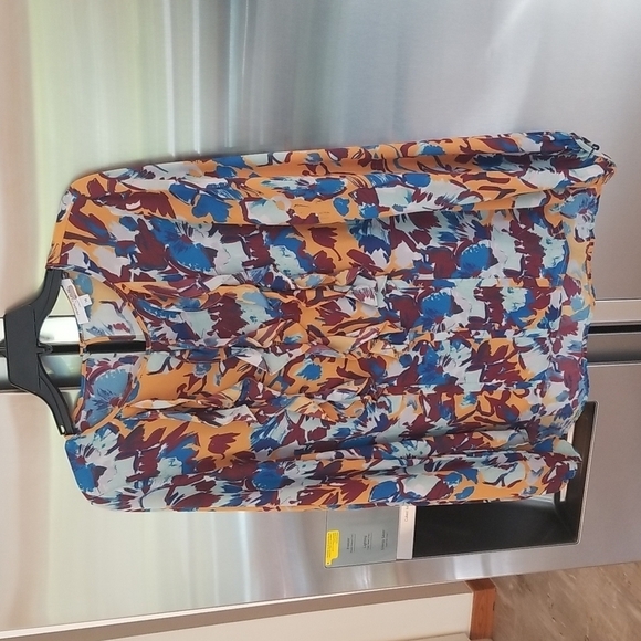 💕PRABAL GURUNG💕 COLECTIVE Ochre Floral Ruffle Front Blouse ~ 14 NWOT - Picture 8 of 14